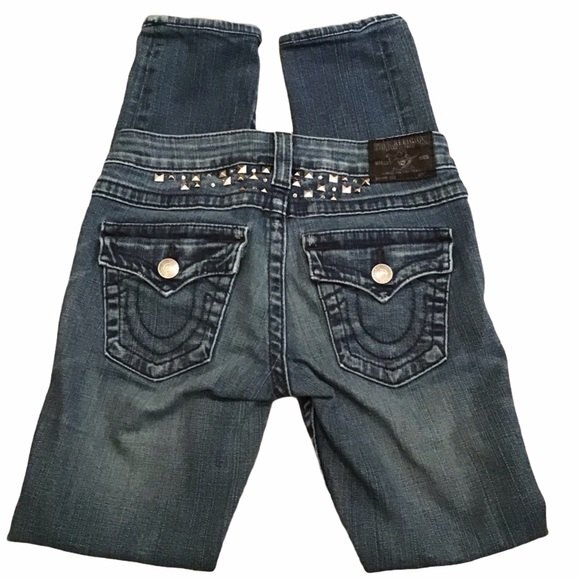 True Religion Studded “Julie” Skinny Jeans Size 25 - Picture 1 of 7